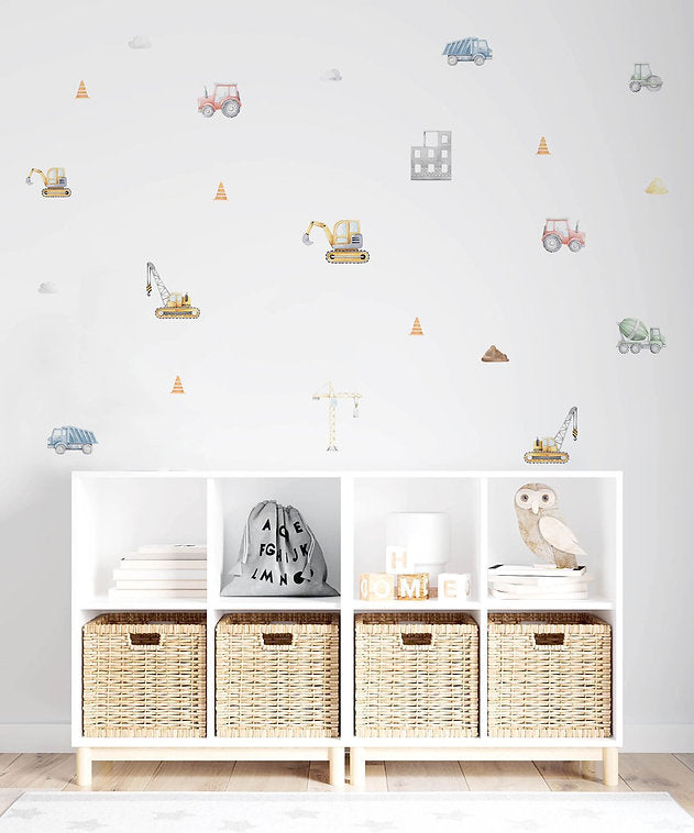 Wall decal xl -  Construction trucks