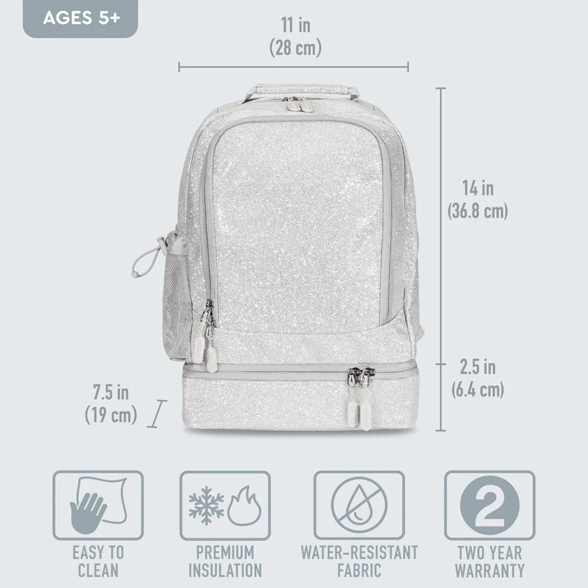 Mochila Bentgo Kids 2 en 1 - Plateado Brilloso