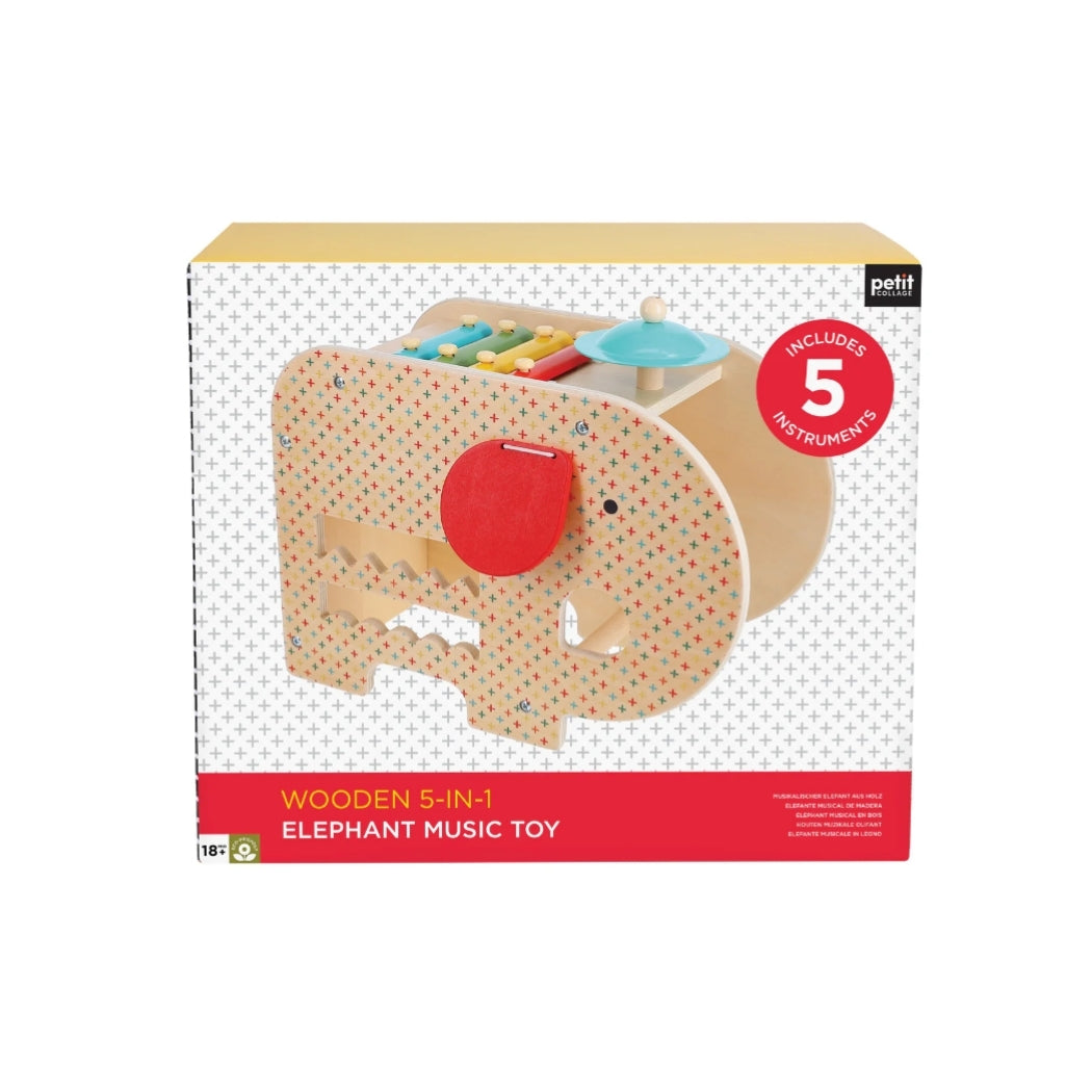 Elephant Music Toy - Instrumento de Madera 5 en 1