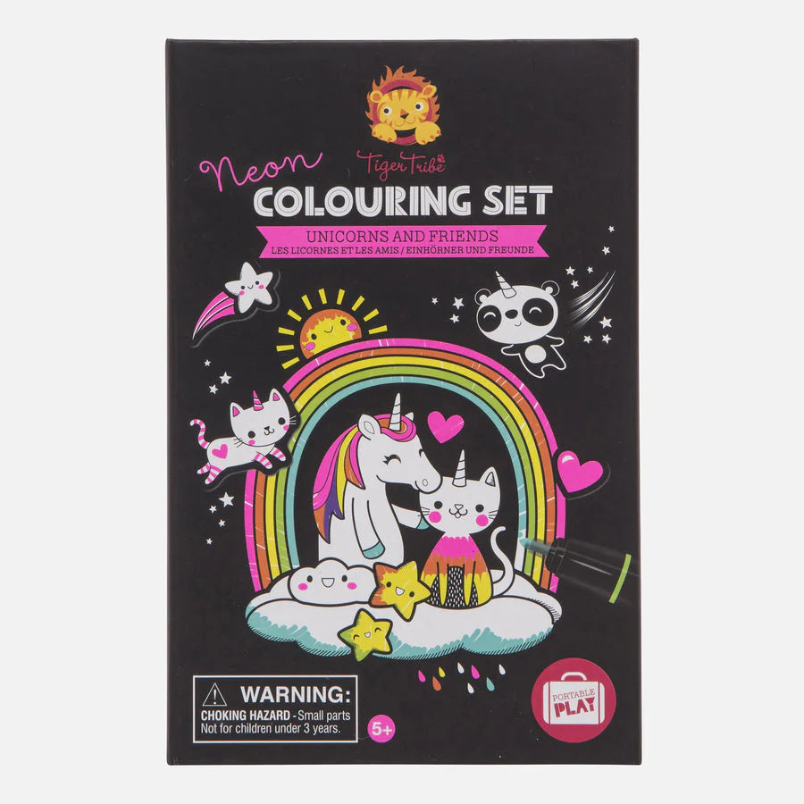 Neon Colouring Set Unicorns y Friends