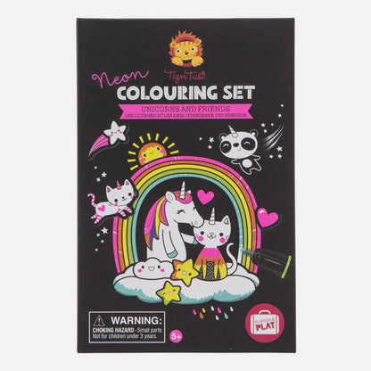 Neon Colouring Set Unicorns y Friends